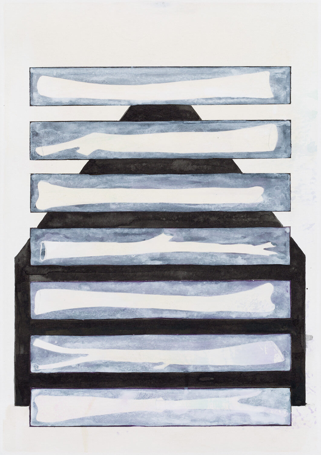 A Pile of  Time, 2017, 29,7 x 21 cm, pencil, watercolor and ink on paper