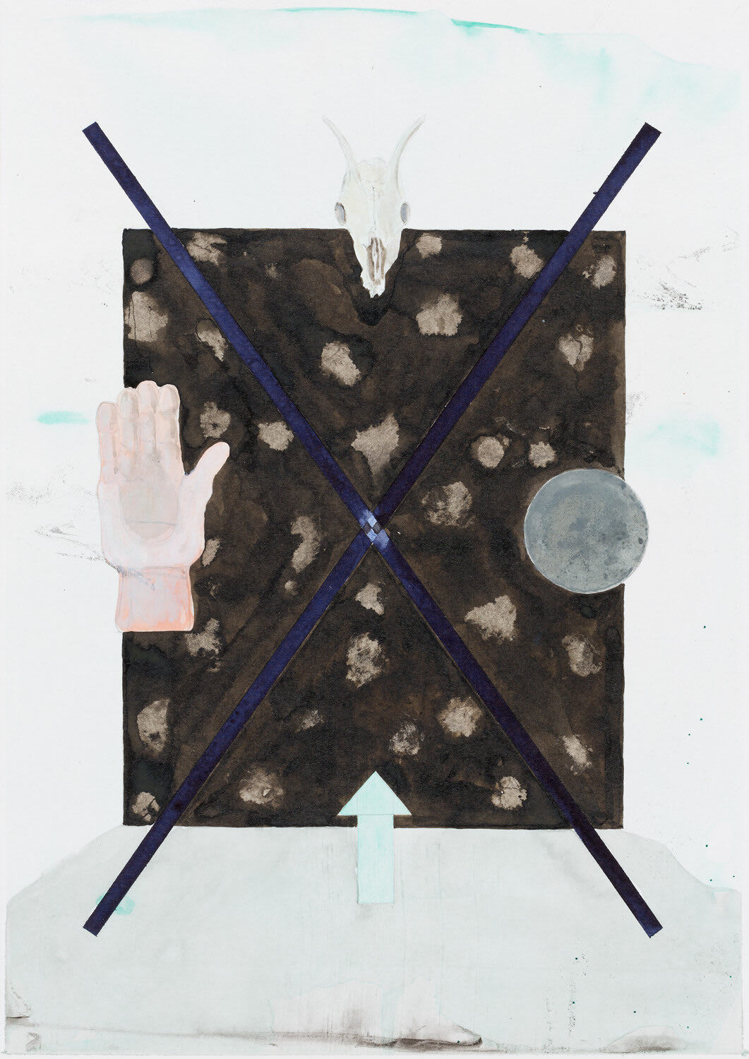 Navigation by Items, 2017, 29,7 x 21 cm, pencil, watercolor and indian ink on paper