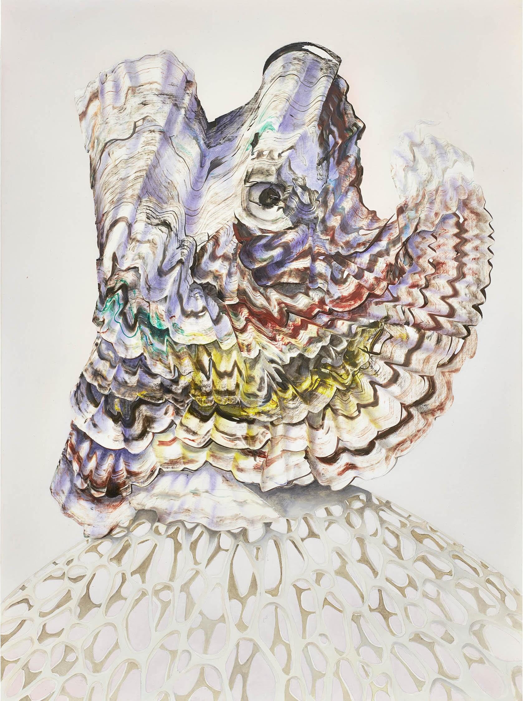 Neonatal Refractions N°27 (Head), 2018, 58 x 43 cm, oil and varnish on wood