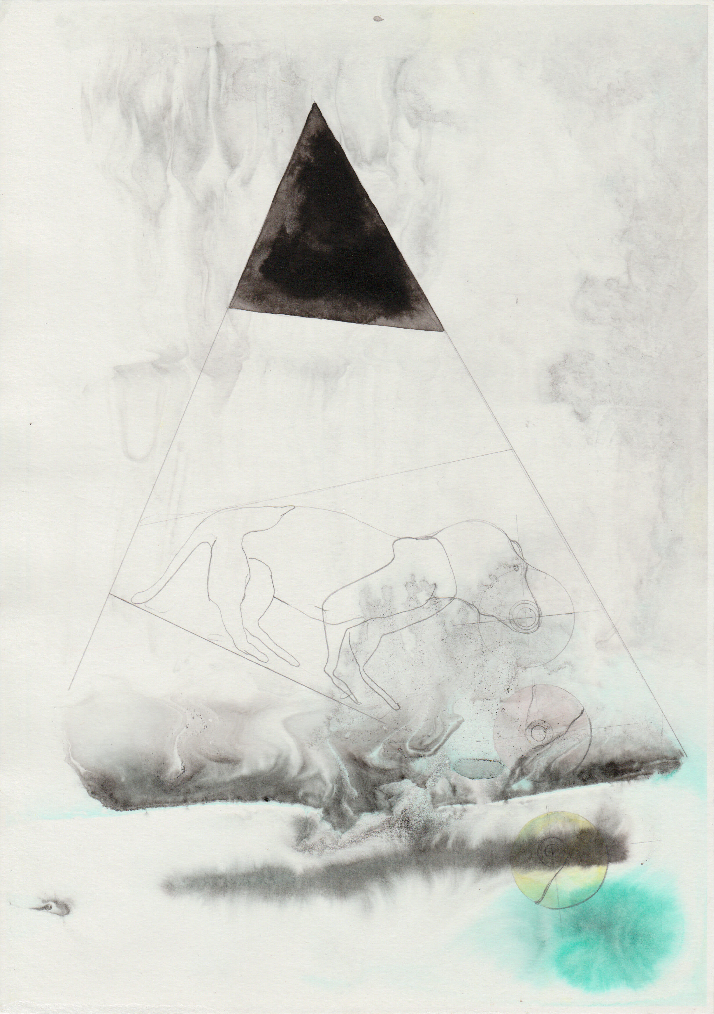 Die Tiere verlassen die Hierarchie, 2019, 29,7 x 21 cm, indian ink and pencil on paper