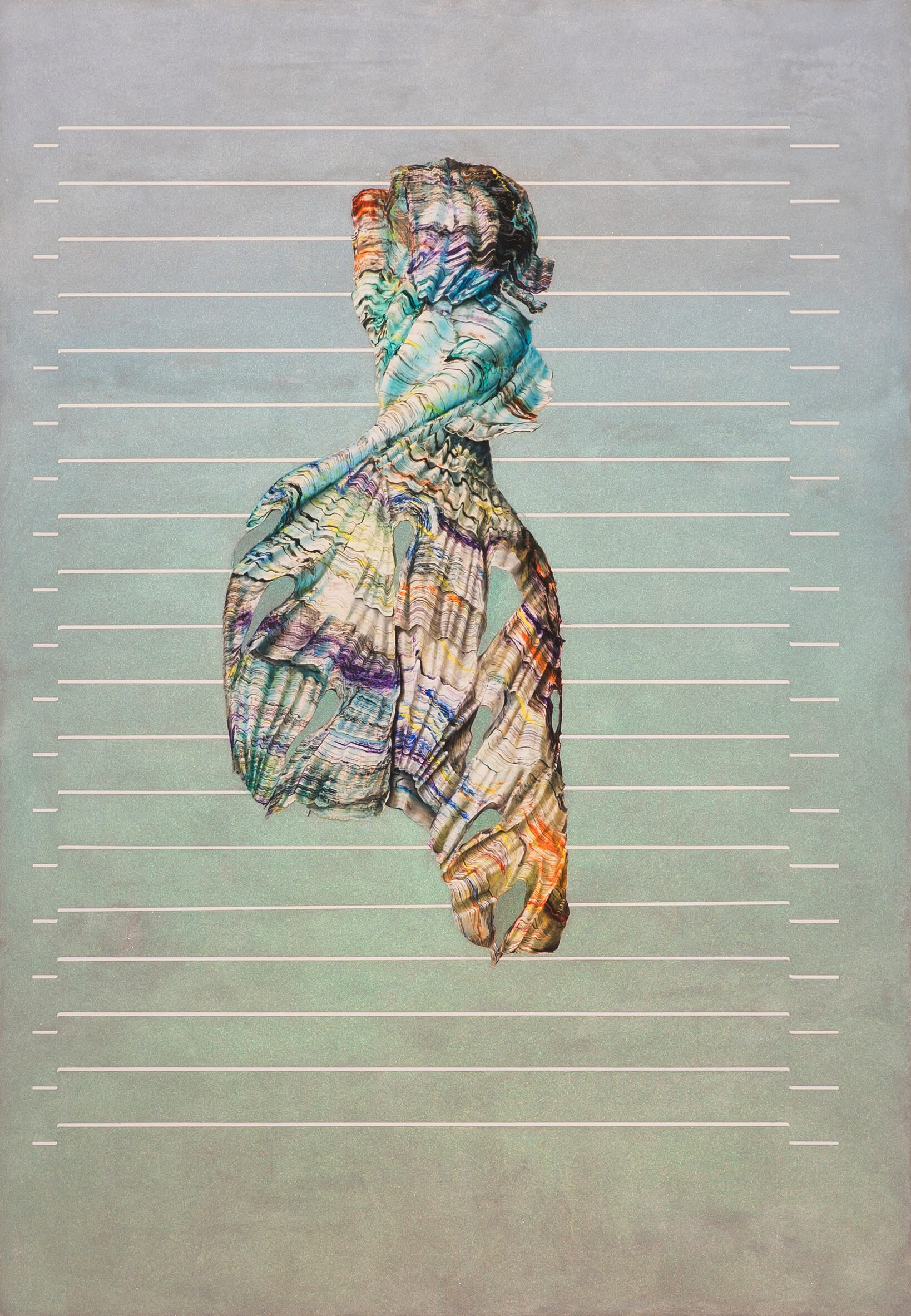 Neonatal Refractions N°18, 2017, 215 x 149 cm, oil and holografic glitter on MDF