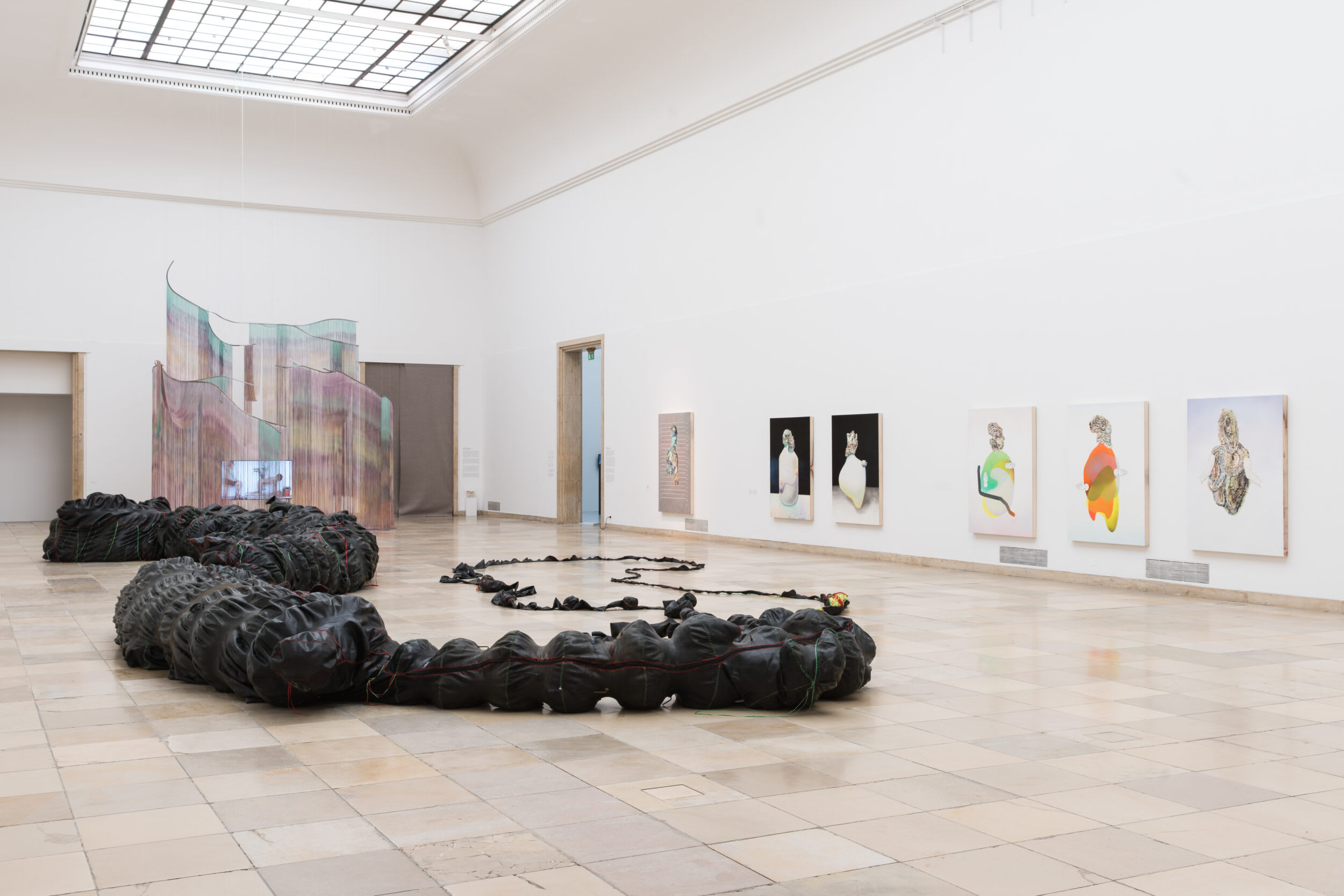 Installation View with Nicholas Hlobo and Melanie Bonajo