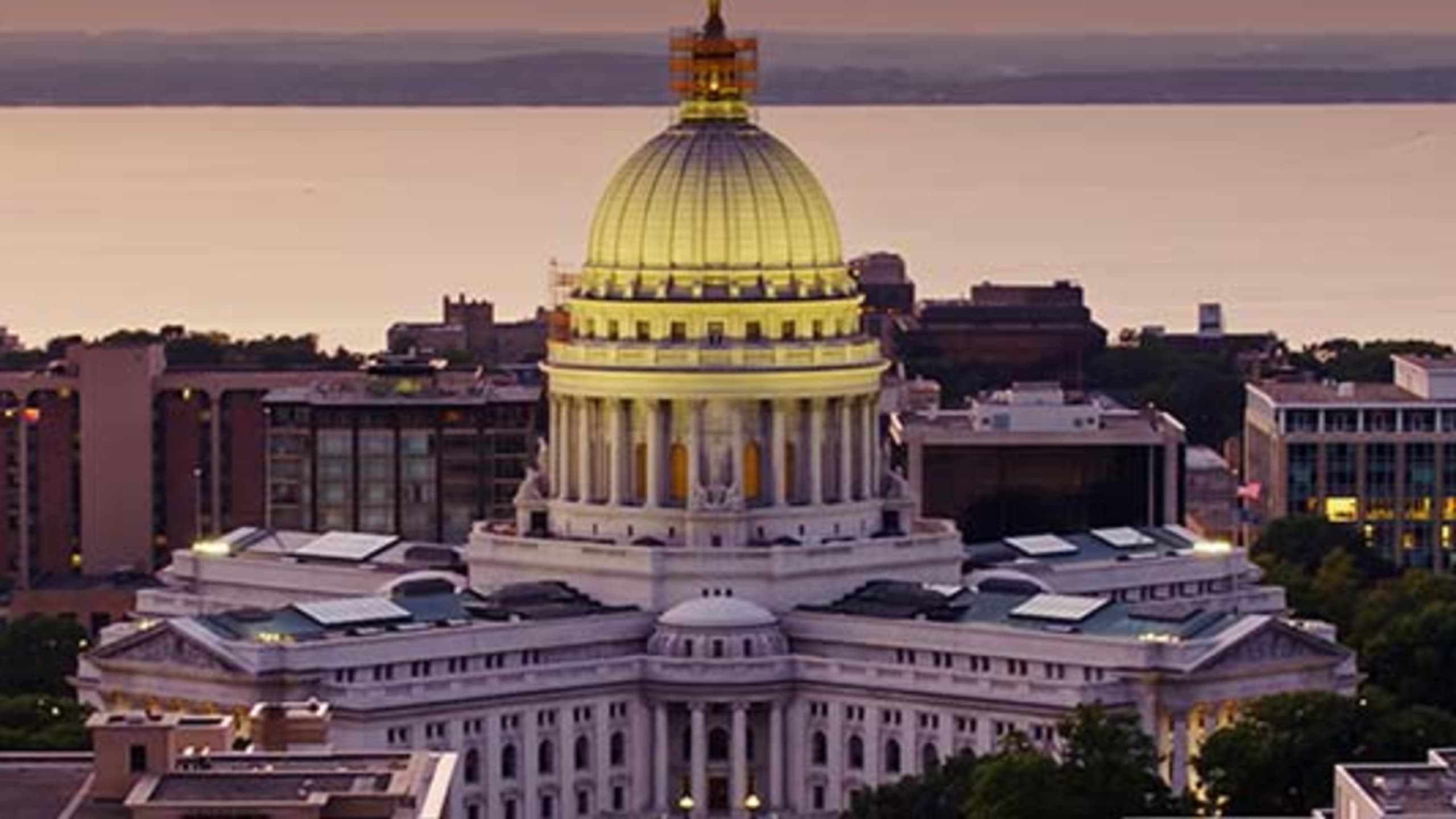 capitol building at sunset