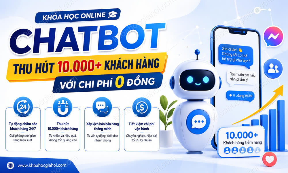 Khoá Học Chatbot Thu Hút 10.000+ Khách Hàng Với Chi Phí 0 Đồng