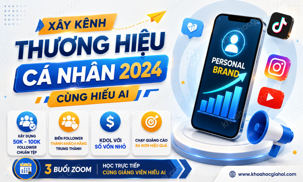 Khóa Học Xây Kênh Thương Hiệu Cá Nhân 2024 Cùng Hiếu AI