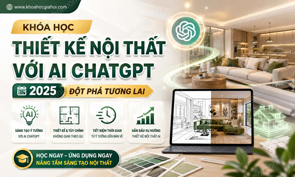 Khóa Học Thiết kế Nội Thất Với AI ChatGPT 2025