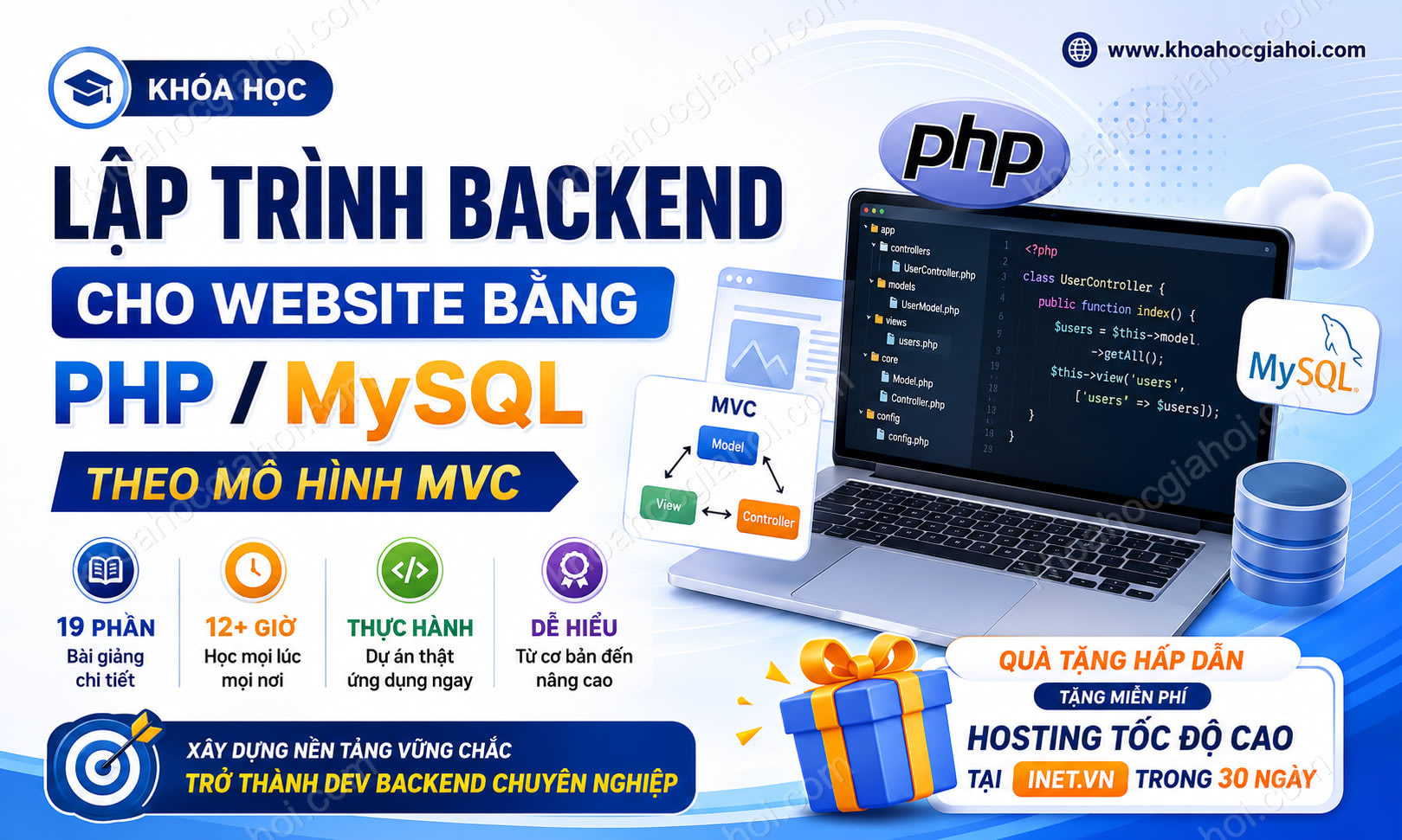 Khóa Học Lập Trình Backend Cho Website Bằng PHP/Mysql Theo Mô Hình MVC
