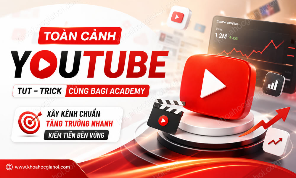 Khóa Học Toàn Cảnh Youtube – Tut – Trick Có Hết Ở Đây Cùng Bagi Academy