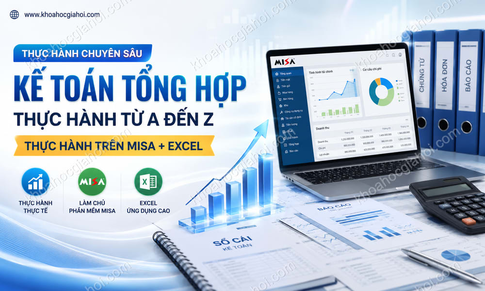 Khóa Học Kế Toán Tổng Hợp Thực Hành Thực Tế Từ A Đến Z - Thực Hành Trên Misa + Excel