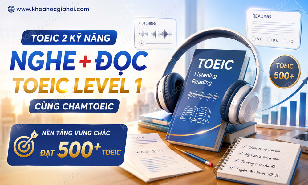Khóa Học Toeic 2 Kỹ Năng (Nghe + Đọc) - Toeic Level 1 Cùng Chamtoeic