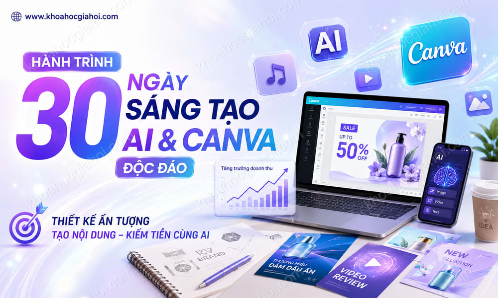 Khóa Học Hành Trình 30 Ngày Sáng Tạo AI & Canva Độc Đáo