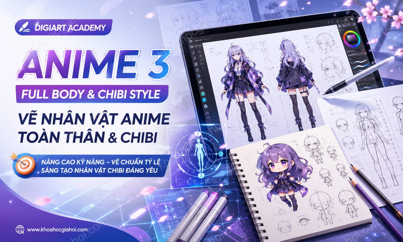 Khóa Học Anime 3: Full Body & Chibi Style Cùng Digiart Academy