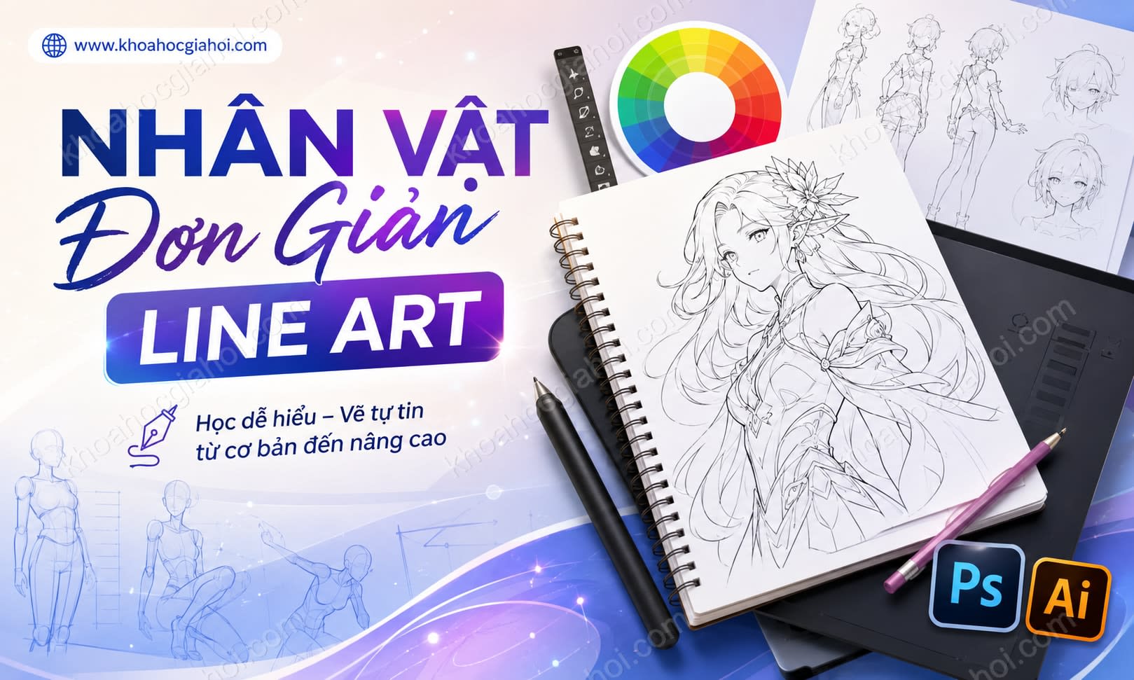Khóa Học Nhân Vật Đơn Giản Line Art Khóa Học Nhân Vật Đơn Giản Line Art