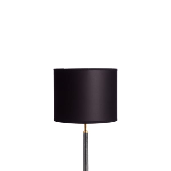 25cm drum lampshade in black card with gold interior