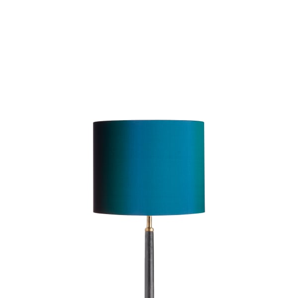 25cm drum lampshade in peacock dupion silk