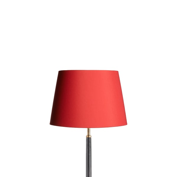 30cm straight empire lampshade in red silk with glasgow gold interior