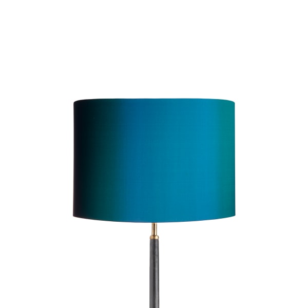 35cm drum lampshade in peacock dupion silk