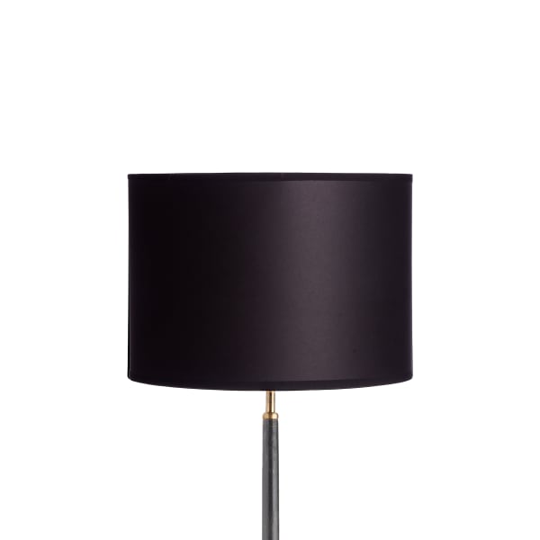 35cm drum lampshade in black card with gold interior