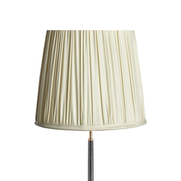 40cm tall tapered gathered lampshade in stone taj silk