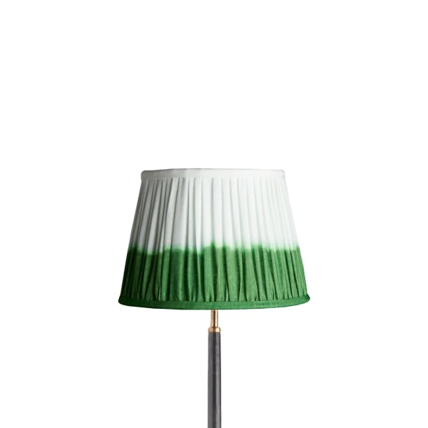 30cm straight empire shade in green shibori linen