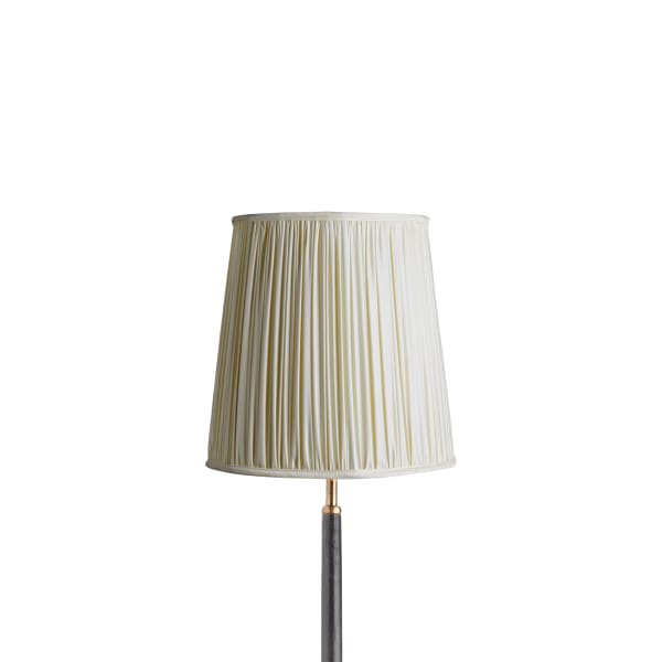 25cm tall tapered gathered lampshade in cream taj silk