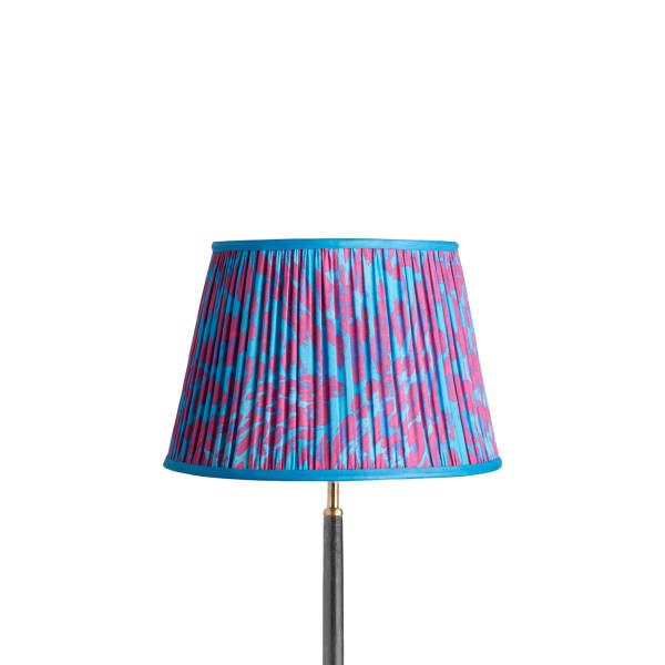 35cm straight empire shade in blue and red Leopard Love by Matthew Williamson