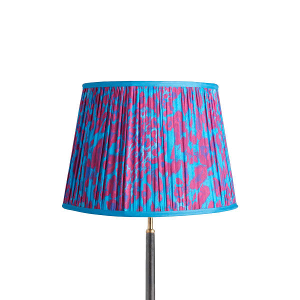 40cm straight empire shade in blue and red Leopard Love by Matthew Williamson