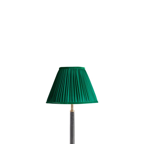 25cm empire shade in emerald silk with velvet tape