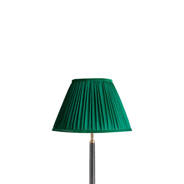 30cm empire shade in emerald silk with velvet tape