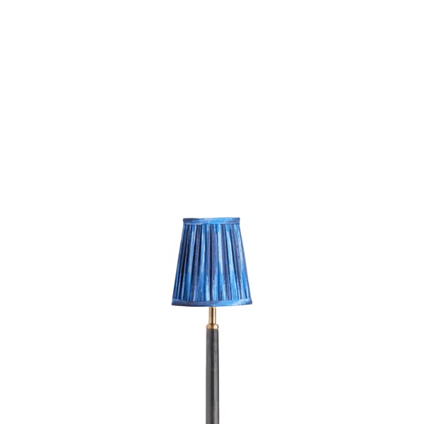 12cm tall tapered shade with candle clip in blue Ikat by Matthew Williamson