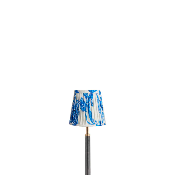 14cm tall tapered shade in blue and white Paisley by Matthew Williamson