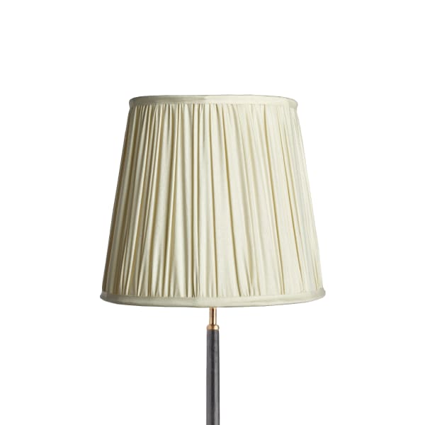 35cm tall tapered gathered lampshade in cream taj silk