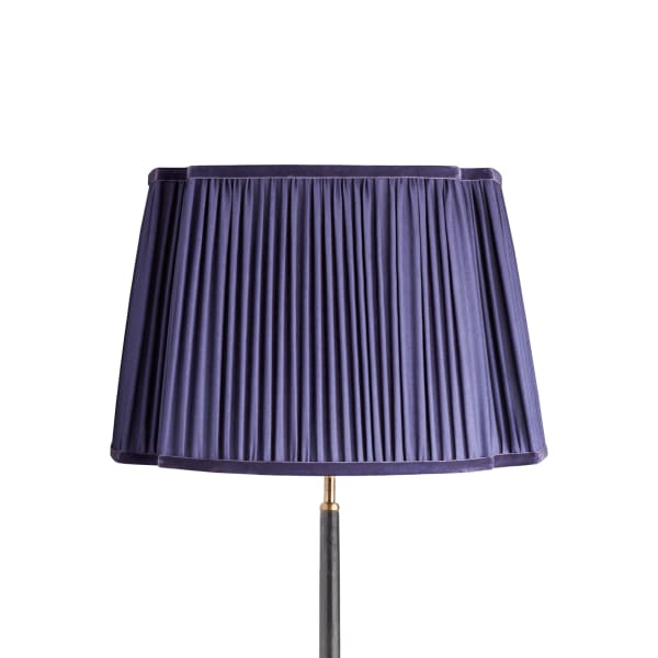 45cm fluted fancy shade in cobalt silk with velvet tape