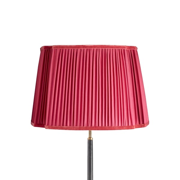 45cm fluted fancy shade in ruby silk with velvet tape