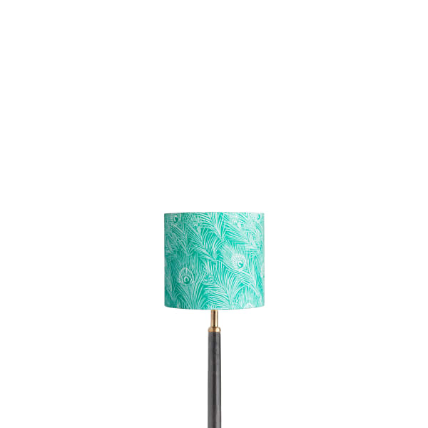 18cm drum shade in Liberty's 'Hera Plume' in jade