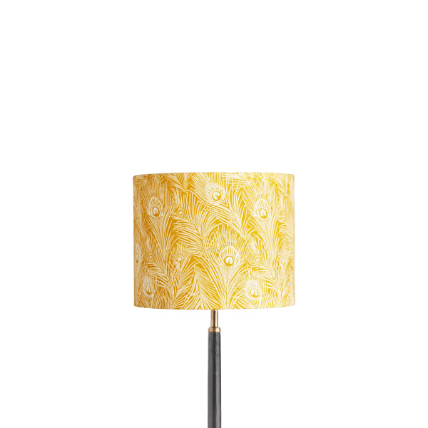 25cm drum shade in Liberty's 'Hera Plume' in mustard