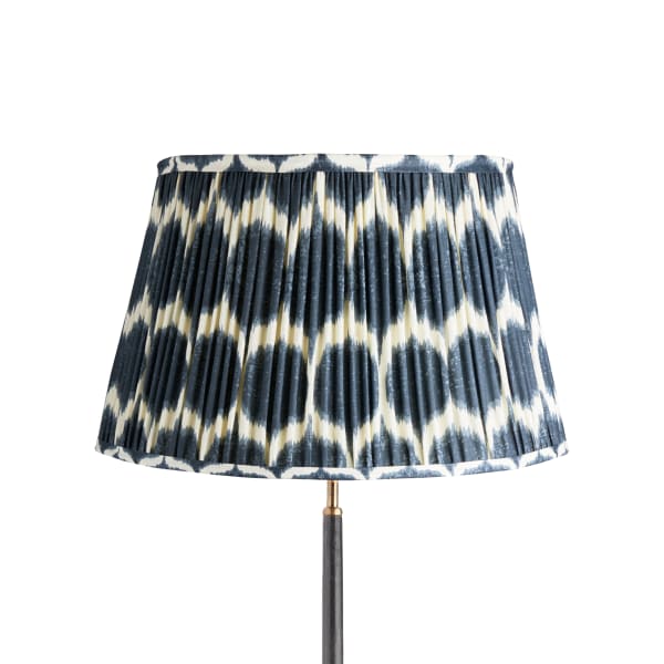 50cm straight empire printed linen ikat shade in navy Yoda