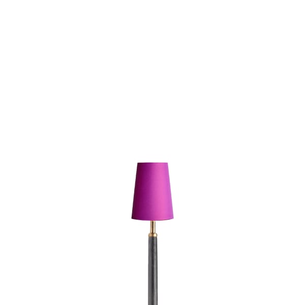 9.5cm tall tapered lampshade with bulb clip in fuchsia dupion silk