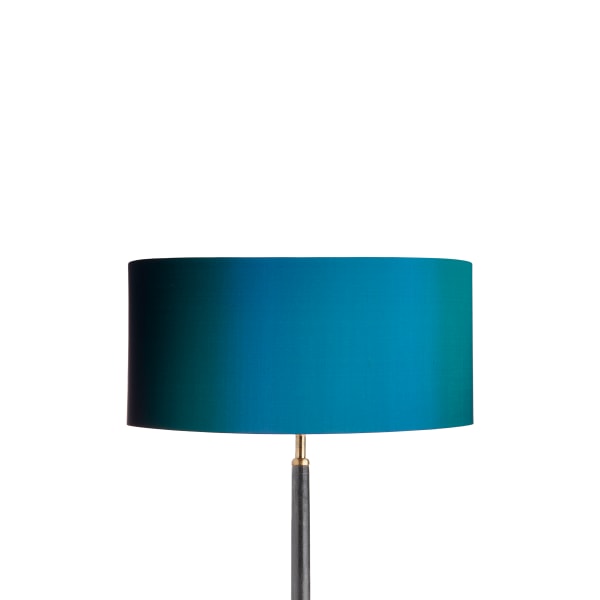 40cm short drum lampshade in peacock dupion silk