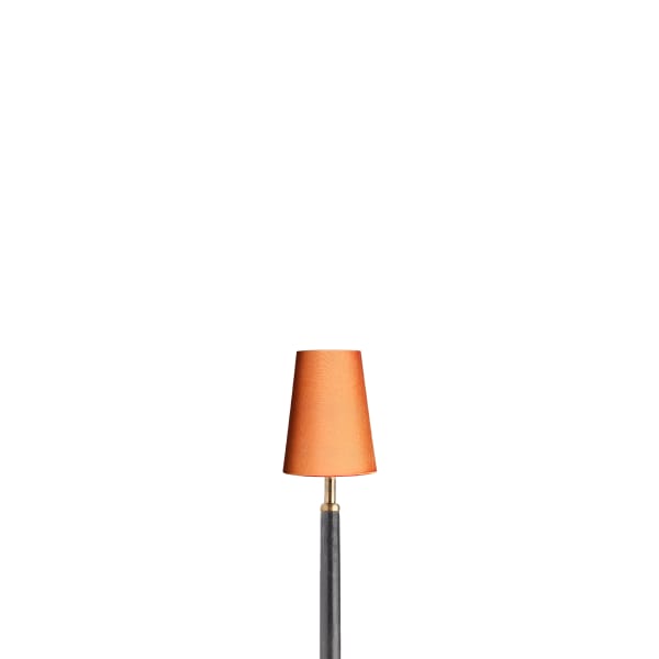 9.5cm tall tapered lampshade with bulb clip in saffron dupion silk