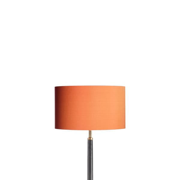 26cm short drum lampshade in saffron dupion silk