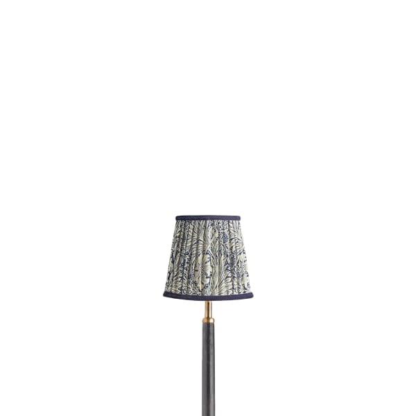 14cm tall tapered shade in indigo Marigold linen by Morris & Co.