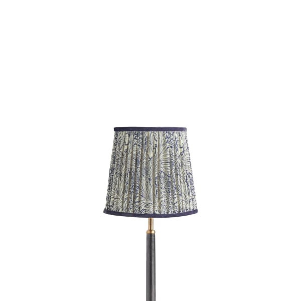 20cm tall tapered shade in indigo Marigold linen by Morris & Co.