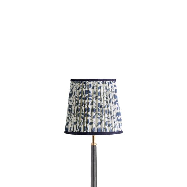 20cm tall tapered shade in indigo Rosehip linen by Morris & Co.