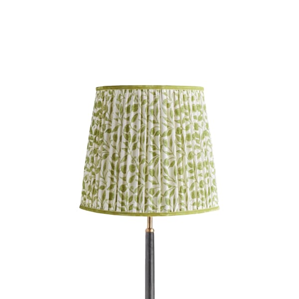 30cm tall tapered shade in thyme Rosehip linen by Morris & Co.