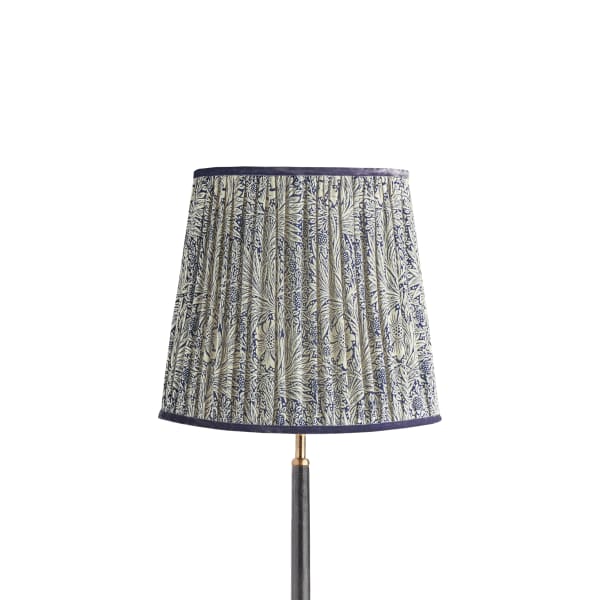 30cm tall tapered shade in indigo Marigold linen by Morris & Co.