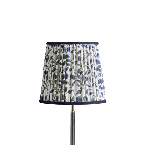 30cm tall tapered shade in indigo Rosehip linen by Morris & Co.