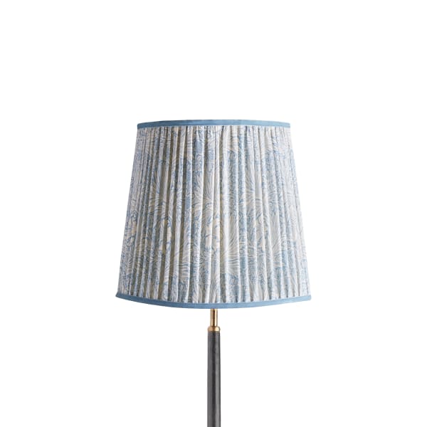 30cm tall tapered shade in china blue Marigold linen by Morris & Co.