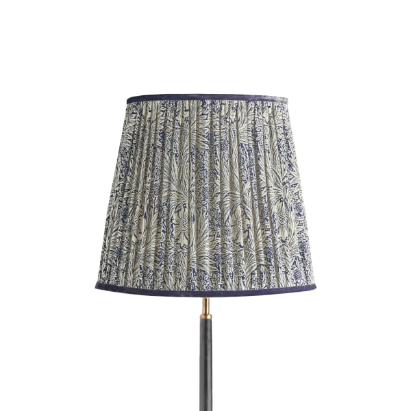 35cm tall tapered shade in indigo Marigold linen by Morris & Co.