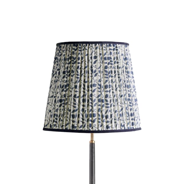 35cm tall tapered shade in indigo Rosehip linen by Morris & Co.